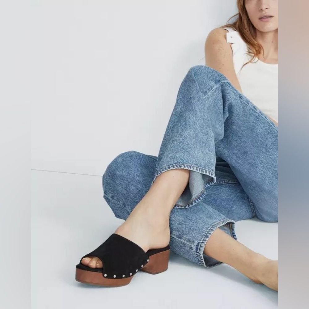 NEW Rag & Bone Mara Slip On Studded Platform Clog Sandal US 9/39 Suede 70s Heels